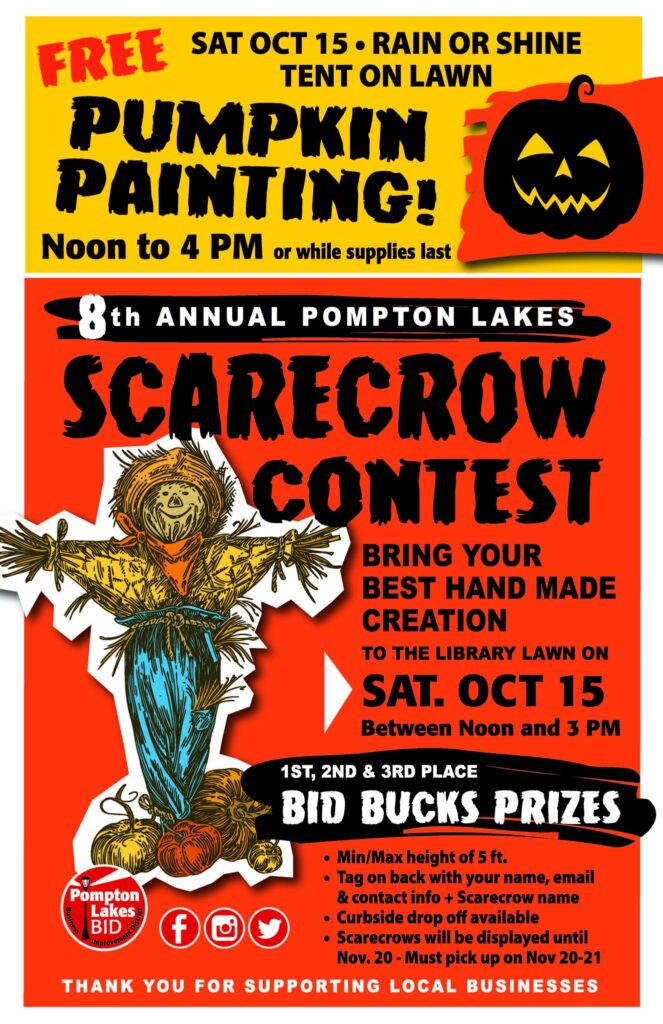 Annual Pumpkin Painting and Scarecrow Contest - Saturday, October 15, 2022 from Noon to 4 p.m.